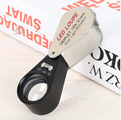 30X Antique Magnifying Glass with LED & UV
